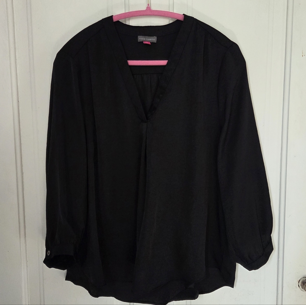 Vince Camuto Black Satiny Top